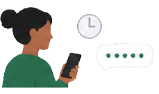 Delayed SMS code illustration