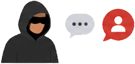 Social engineering fraud illustration